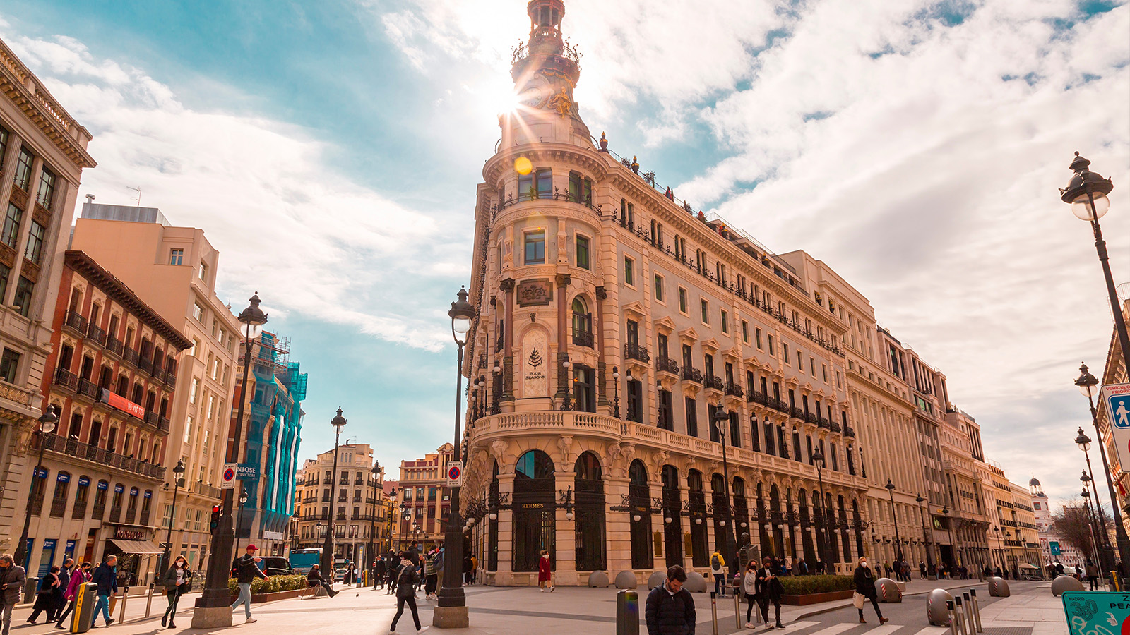 The Four Seasons Hotel at the Plaza de Canalejas in Mardid, Spain.