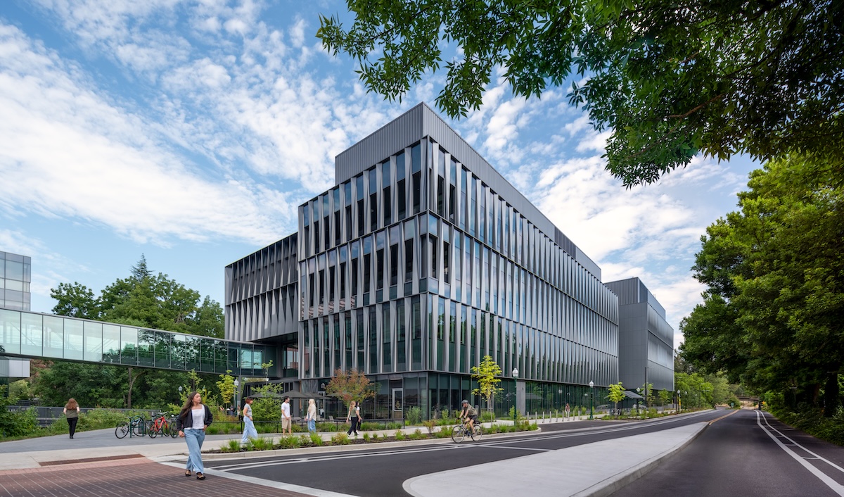 Exterior of the Knight Campus at the University of Oregon.