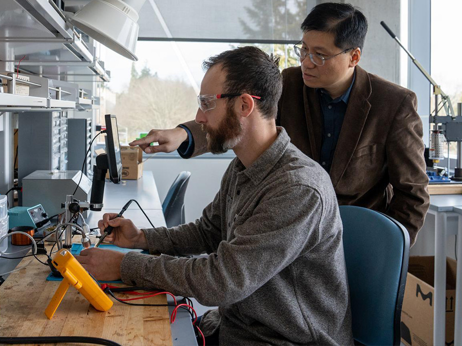 two entrepreneurs working on a project