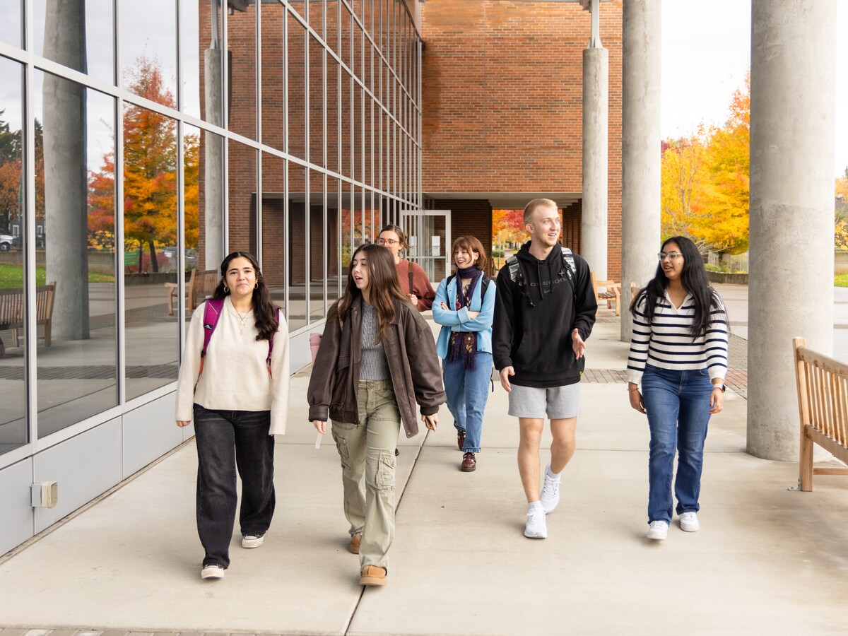 Students collaborate at the Ballmer Institute in Portland.