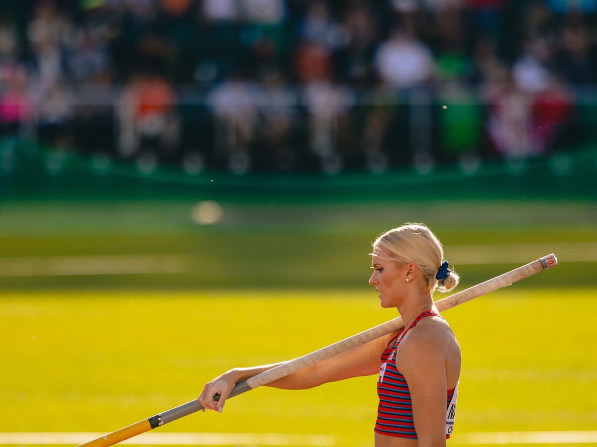 An athlete participates in a performance study.