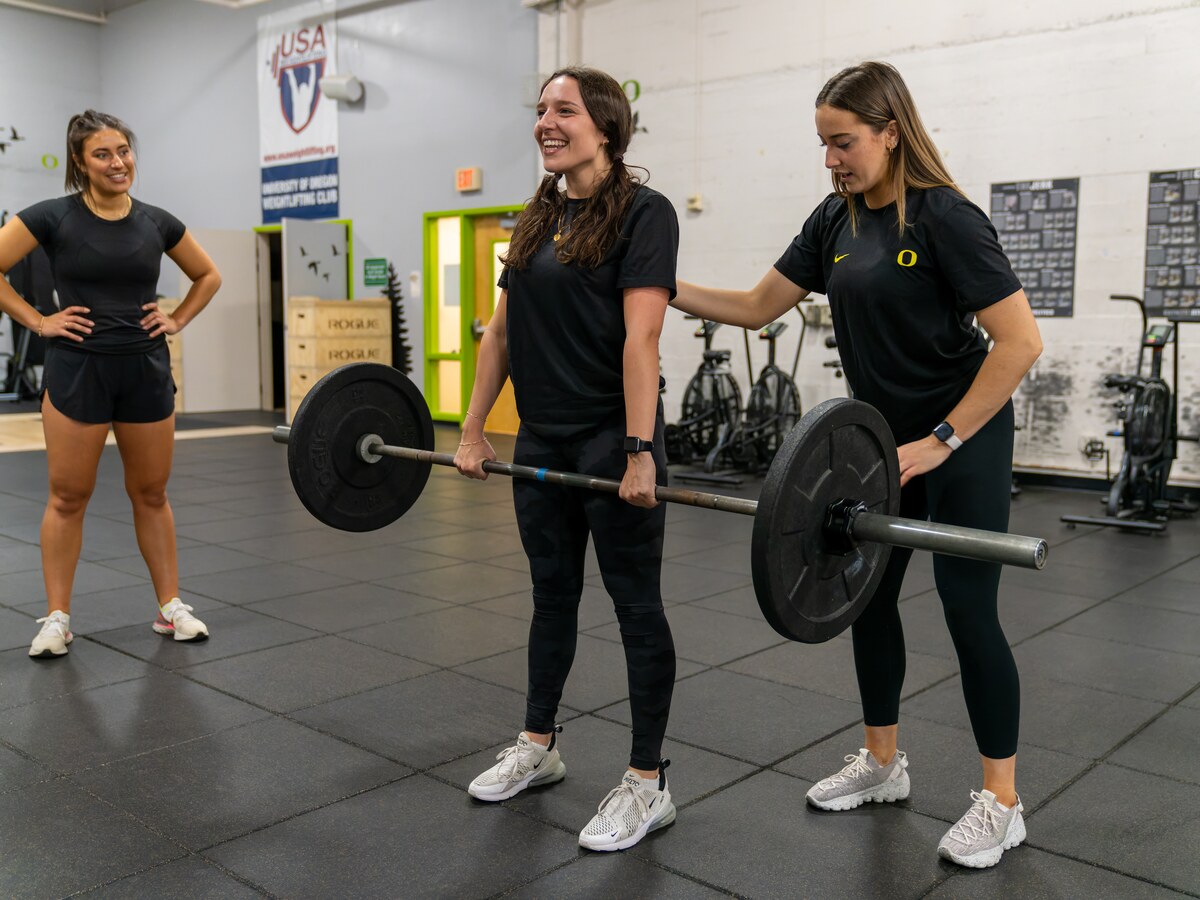 Students exercise together at the recreation center.